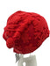 Mignonne Gavigan Red Silk Beaded Snap Button Close Botanical Scarf Necklace Red