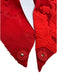 Mignonne Gavigan Red Silk Beaded Snap Button Close Botanical Scarf Necklace Red