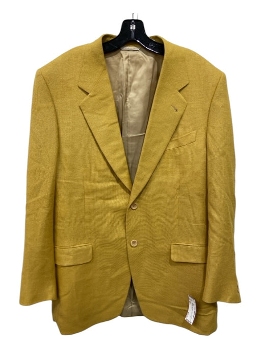 Canali Mustard Wool Blend Solid 2 Button Men's Blazer 52