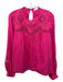 Anthropologie Size L Fuchsia Pink Modal Blend Crochet Lace Balloon Sleeve Top Fuchsia Pink / L