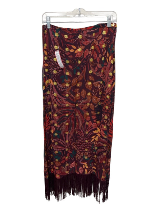 Farm Rio for Anthropologie Size S burgundy, orange, gold Viscose Blend Skirt burgundy, orange, gold / S