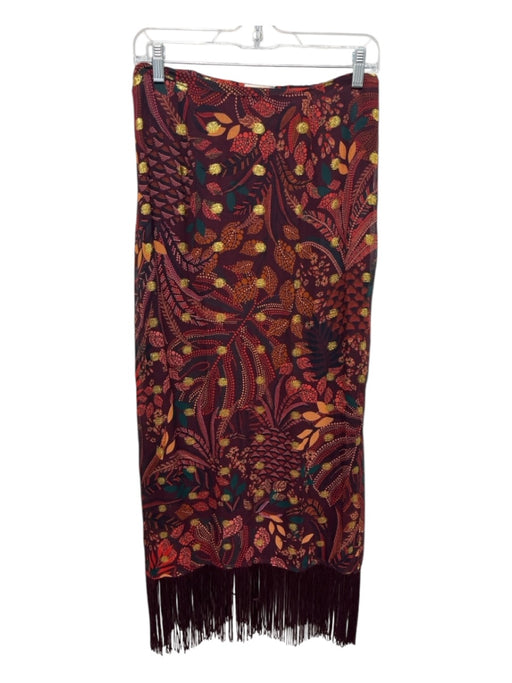 Farm Rio for Anthropologie Size S burgundy, orange, gold Viscose Blend Skirt burgundy, orange, gold / S
