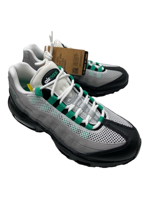 Nike Shoe Size 8.5 White Black Green Synthetic Lace Up Mesh Air Sneakers White Black Green / 8.5