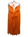 Cult Gaia Size L Orange Viscose Tie Neck Tie Back Gathered Detail Back Zip Dress Orange / L