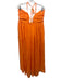 Cult Gaia Size L Orange Viscose Tie Neck Tie Back Gathered Detail Back Zip Dress Orange / L