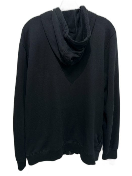 Hugo Boss Size L Black Cotton Blend Solid Zip UP Hoodie Men's Jacket Black / L