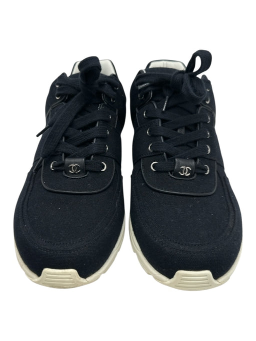 Chanel Shoe Size 44 Box Incl Black & White Synthetic Low Top Lace Up Men's Shoes Black & White / 44