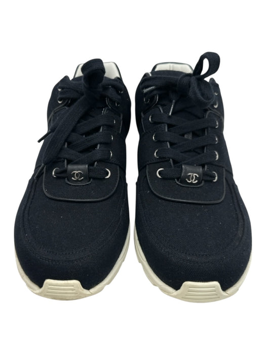 Chanel Shoe Size 44 Box Incl Black & White Synthetic Low Top Lace Up Men's Shoes Black & White / 44