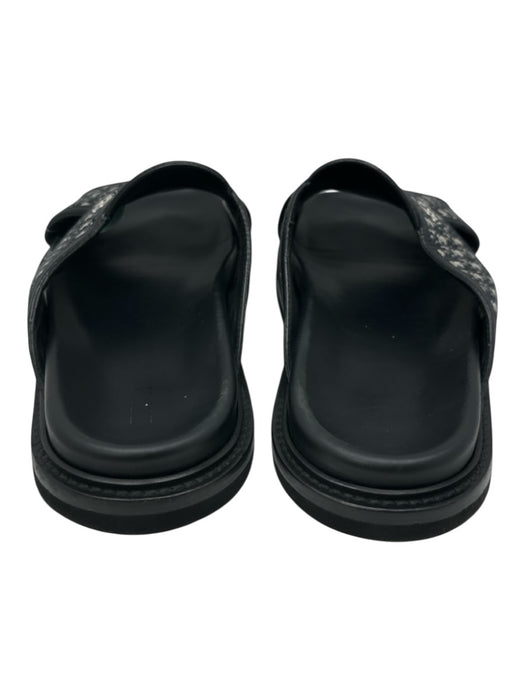 Dior Shoe Size 44 Box Incl Black, Blue, Beige Leather & Canvas Monogram Sandals Black, Blue, Beige / 44