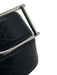 Gucci AS IS Black Leather Monogram Silver Hardware Men's Belt Black