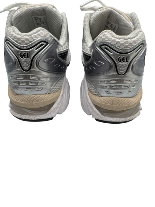Asics Shoe Size 7 Silver, White, Beige Synthetic Mesh Lace Up Sneakers Silver, White, Beige / 7