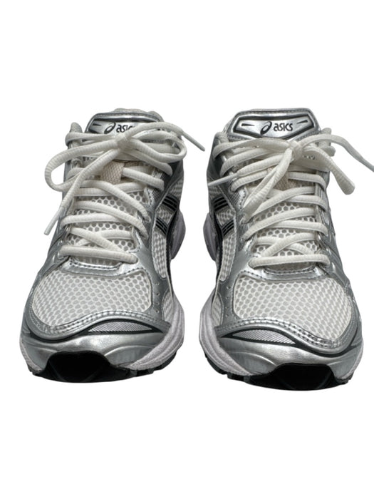 Asics Shoe Size 7 Silver, White, Beige Synthetic Mesh Lace Up Sneakers Silver, White, Beige / 7