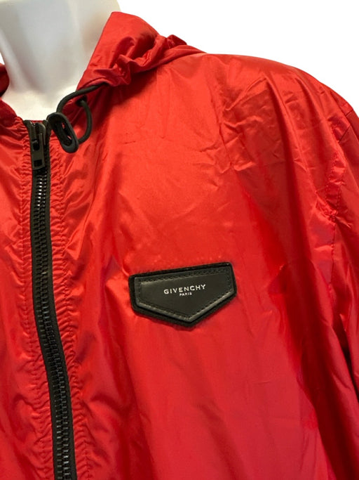 Givenchy Size XL Red & Black Polyamide drawcord Hood Windbreaker Jacket Red & Black / XL