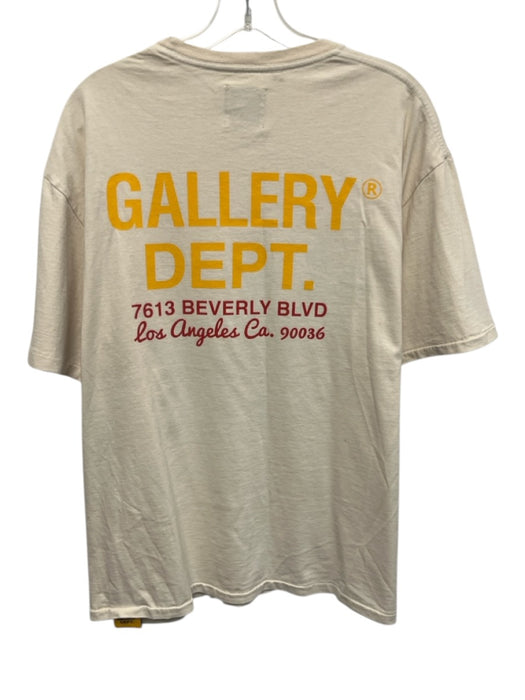 Gallery Dept. Size L Off White Cotton logo T shirt Crew Men's Short Sleeve Off White / L