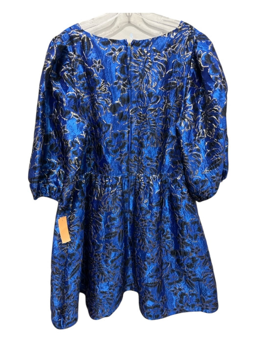 Lilly Pulitzer Size 14 Blue, Black, Gold Polyester Blend Metallic Jacquard Dress Blue, Black, Gold / 14