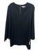 Tibi Size 8 Black Polyester Back Zip V Neck Long Sleeve Dress Black / 8