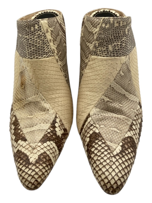 Altuzarra Shoe Size 40 Cream & Brown Python & Leather Pointed Toe Mule Pumps Cream & Brown / 40