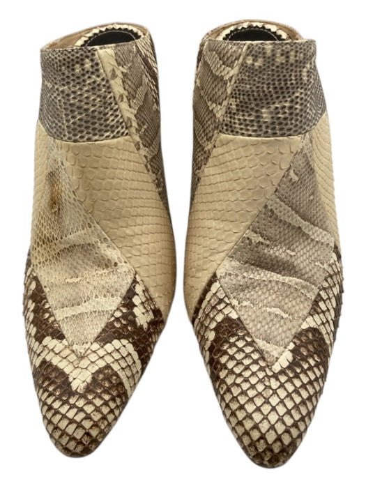 Altuzarra Shoe Size 40 Cream & Brown Python & Leather Pointed Toe Mule Pumps Cream & Brown / 40