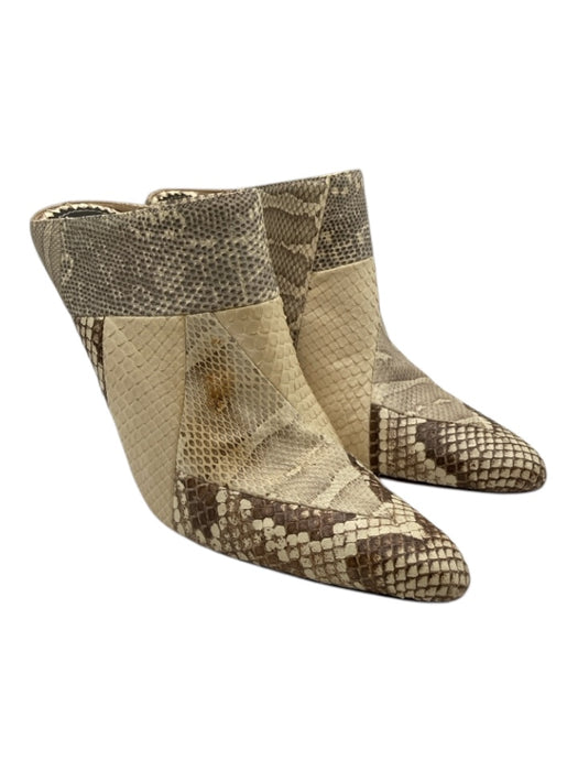 Altuzarra Shoe Size 40 Cream & Brown Python & Leather Pointed Toe Mule Pumps Cream & Brown / 40