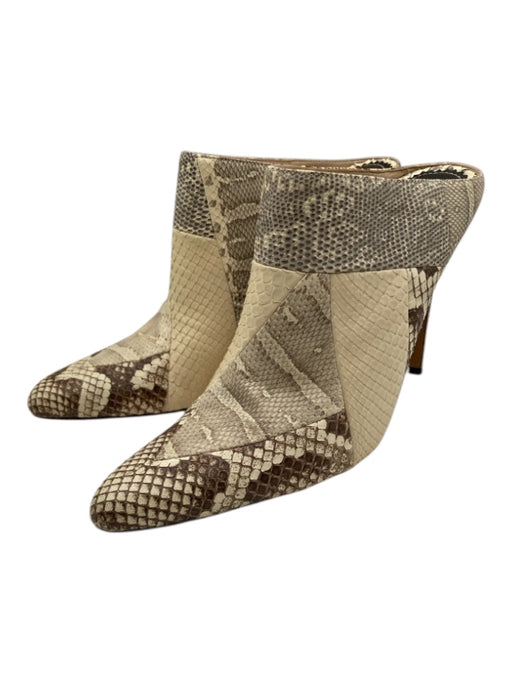 Altuzarra Shoe Size 40 Cream & Brown Python & Leather Pointed Toe Mule Pumps Cream & Brown / 40