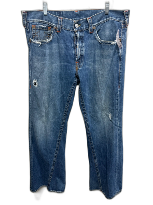 True Religion Size 38 medium dark wash Cotton Distressed Jean Men's Pants medium dark wash / 38