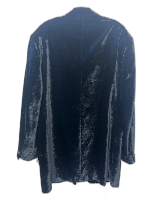 Versace Classic V2 Size 62 Black Velour Solid Overcoat Men's Jacket Black / 62