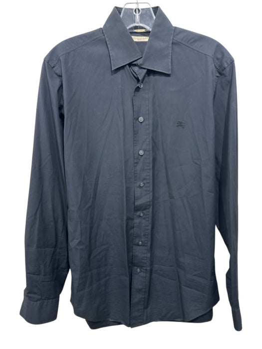 Burberry Size S Black Cotton Solid Button Up Men's Long Sleeve Shirt Black / S