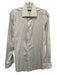 Canali Size 15.5 White & Gray Cotton Striped Button Down Men's Long Sleeve Shirt White & Gray / 15.5