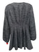 Maje Size 38 Silver & Black Polyester Blend Tweed Snap Button Collarless Coat Silver & Black / 38