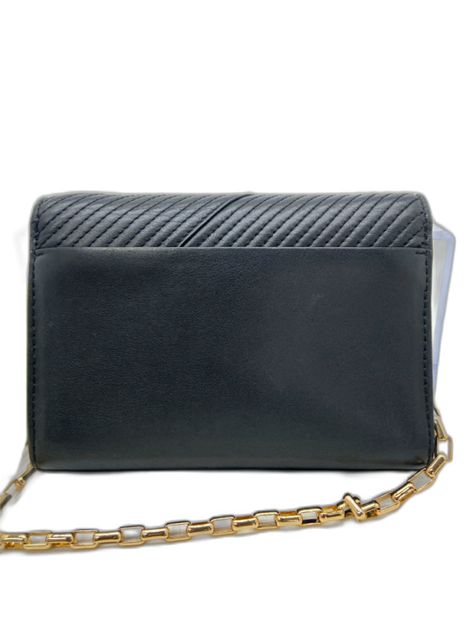 Michael Kors Collection Black Leather Gold Chain Crossbody Bag Black / Mini