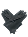 Hermes Black Leather Perforated Snaps Vintage Gloves Black