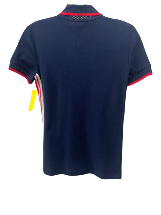 Lacoste Size 34 Navy Cotton Blend Polo Half Button Short Sleeve Top Navy / 34
