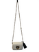 Pinko Cream Leather Brass Hardware Bird Magnetic Close Crossbody Strap Bag Cream / Mini