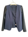 Theory Size S Navy Viscose Blend Faux Leather Details Open Front Jacket Navy / S