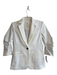 Cinq a Sept Size 0 White Cotton Blend Lapel Single Button Blazer Jacket White / 0