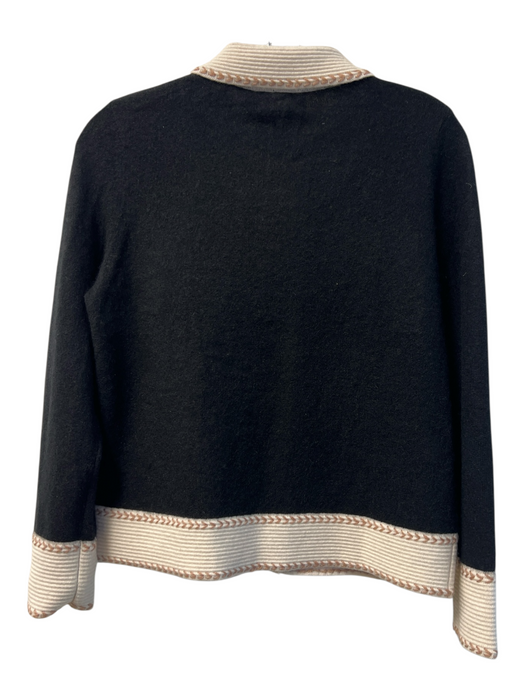 C by bloomingdales Size XS Black White & Beige Cashmere Long Sleeve Sweater Black White & Beige / XS