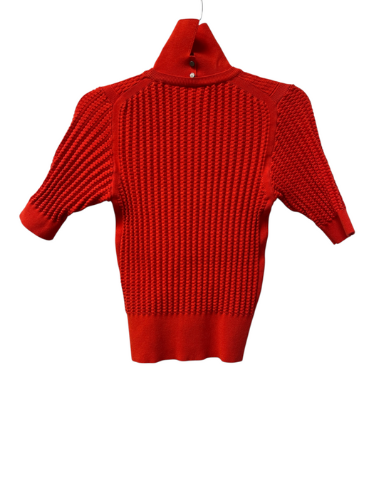 Ted Baker Size 0 Red Orange Viscose Blend Knit Stretch 1/2 sleeve Sweater Red Orange / 0