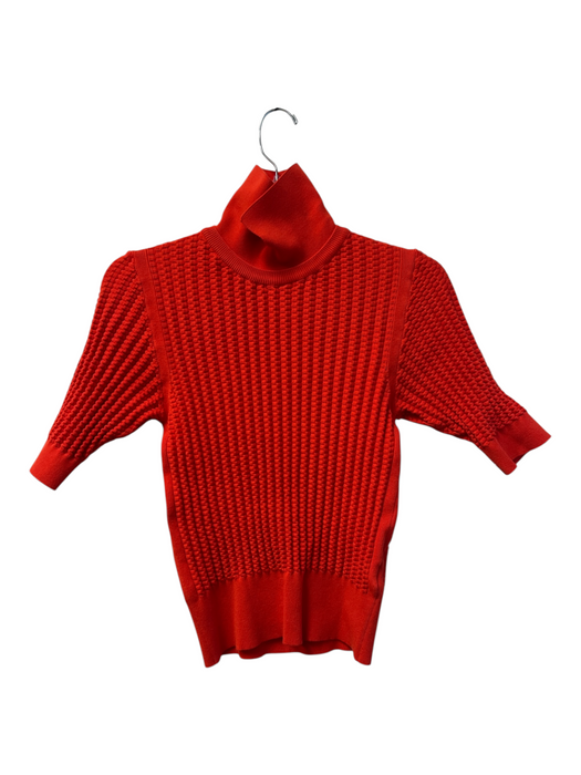 Ted Baker Size 0 Red Orange Viscose Blend Knit Stretch 1/2 sleeve Sweater Red Orange / 0