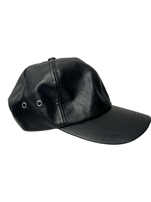 Moussy Black Polyester Faux Leather Grommet Baseball Cap Hat Black / One Size