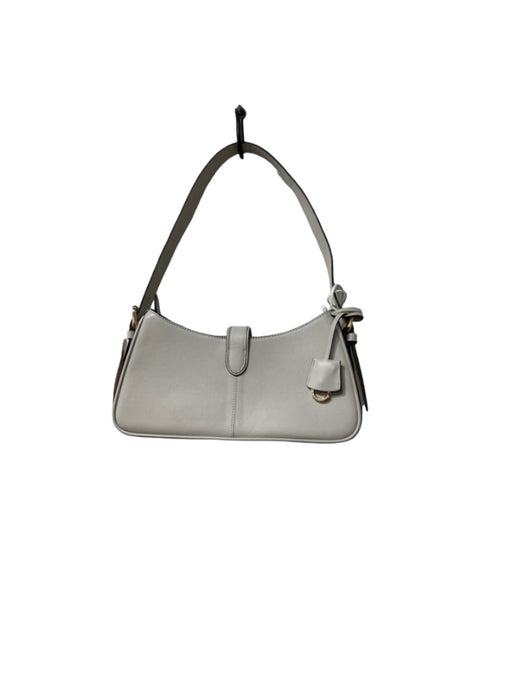 Radley Pale Gray Leather Gold hardware Zip Top Structured shoulder bag Bag Pale Gray / Small