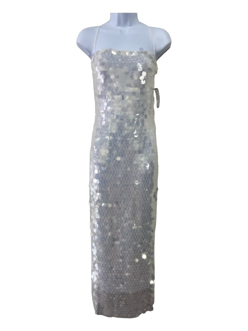 New Arrivals Size 36 White Silver PES All Over Sequins Maxi Dress White Silver / 36