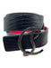 Christian Louboutin Black & Red Leather Reptile Embossed Pewter Hardware Belts Black & Red / 90/36"
