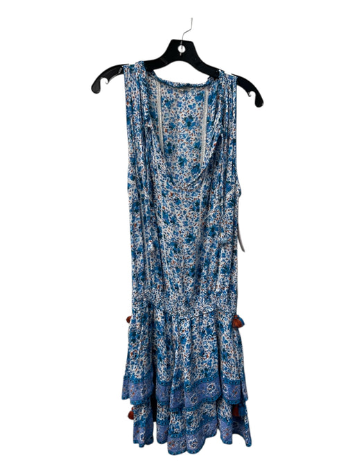 Poupette St. Barth Size Medium Blue, White & Orange Viscose Sleeveless Dress Blue, White & Orange / Medium