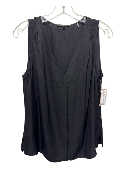 Kobi Halperin Size M Black Silk Sleeveless V Neck Paneled Top Black / M