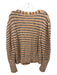 A.L.C. Size Large Orange, Brown & Cream Wool Blend Knit Button Up Sweater Orange, Brown & Cream / Large