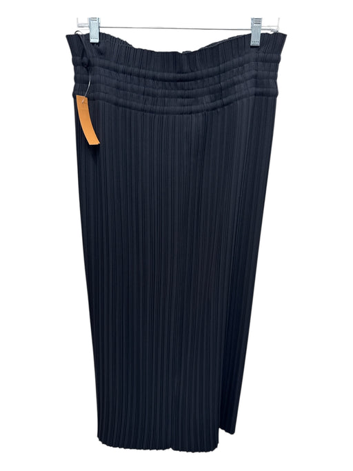 A.L.C. Size 4 Black Polyester Accordian Pleats Drawstring Waist Front Slit Skirt Black / 4