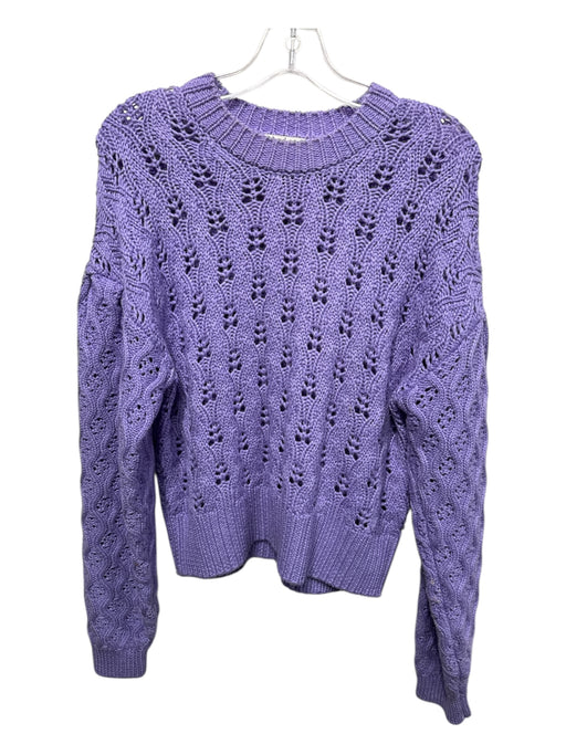 Joie Size M Purple Wool Crochet Chunky Pointelle Sweater Purple / M