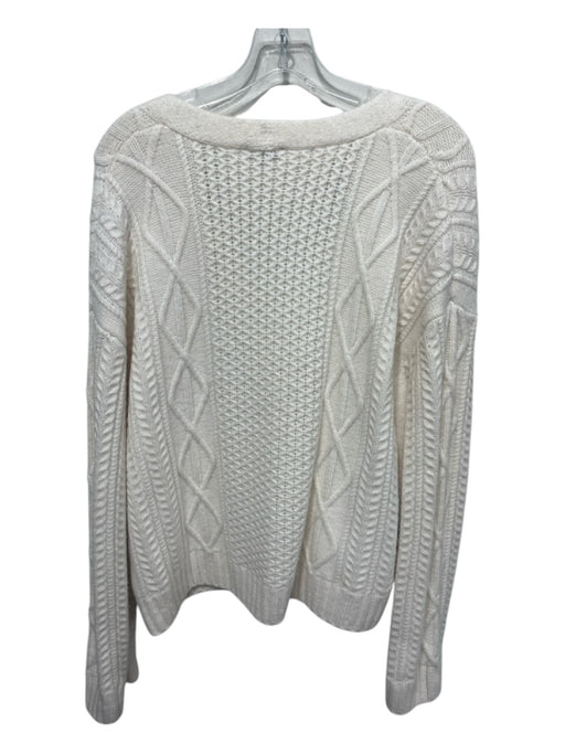 Rails Size M White Nylon Blend Long Sleeve Knit Jewel Buttons Pockets Cardigan White / M