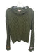 Lisa Todd Size L Green Cotton & Polyester Long Sleeve Cable Knit eyelet Sweater Green / L