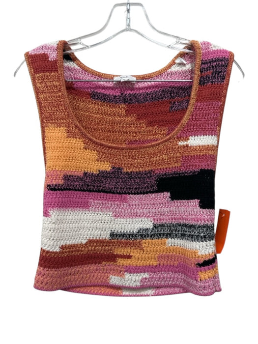 A.L.C. Size M Pink, Orange, White Cotton Crochet Geometric Sleeveless Skirt Set Pink, Orange, White / M